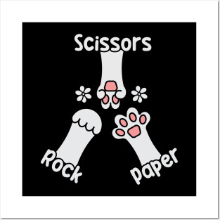 Rock Paper Scissors Cat Game Posters and Art